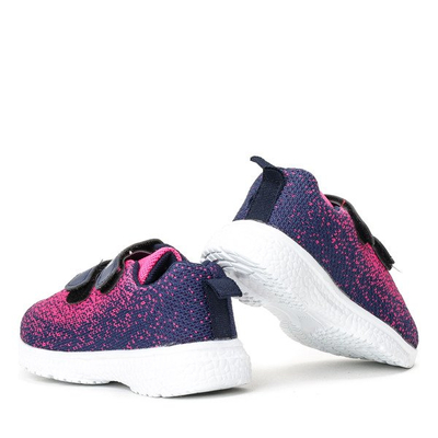Tmavě modrá fuchsiová dětská obuv Nikita - Obuv 1