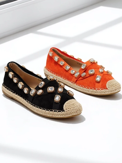 Čierne dámske espadrilky s kryštálmi Wamba - Obuv