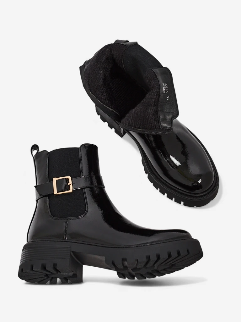 Lakirani ženski gležnarji iz eko usnja Calivi