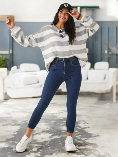 Royalfashion Dámske zúžené rifľové nohavice z bavlny