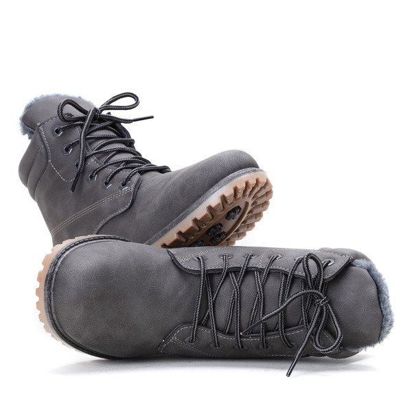 Szare, ocieplane trapery Maggie- Obuwie