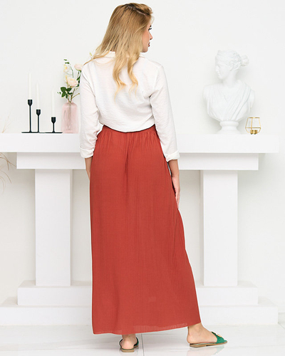 Dámska „koralová skladaná midi sukňa s gombíkmi - obuv