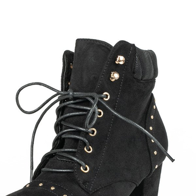 Černé krajkové kotníkové boty Locadia - Obuv