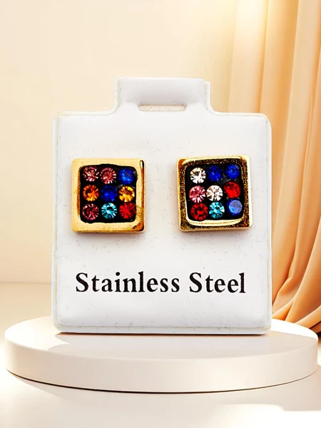 Royalfashion Dámske hranaté náušnice s kubickým zirkónom