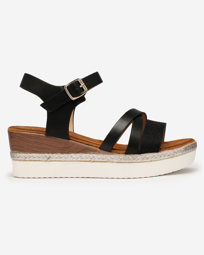 OUTLET Royalfashion Classic Black Dámske sandále Lady BlackWhite