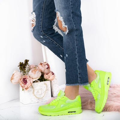 Zielone neonowe buty sportowe Darrell - Obuwie