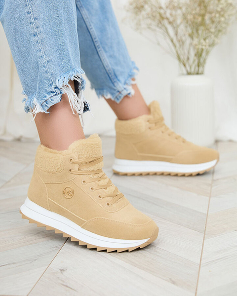 Royalfashion Dámska zateplená športová obuv vo svetlohnedej farbe Cerrto