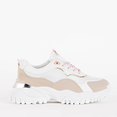 Béžové dámske športové tenisky s farebnými vsadkami Ferisa - Obuv