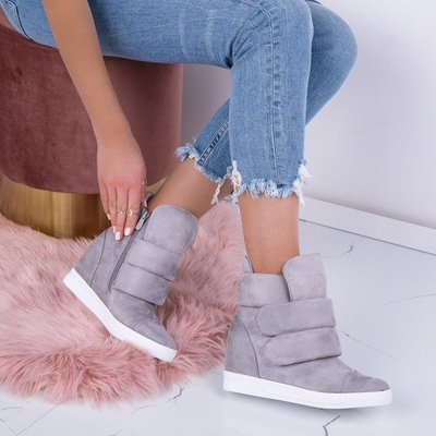 Sivé tenisky s krytým klinom Oh Little Girl - Obuv