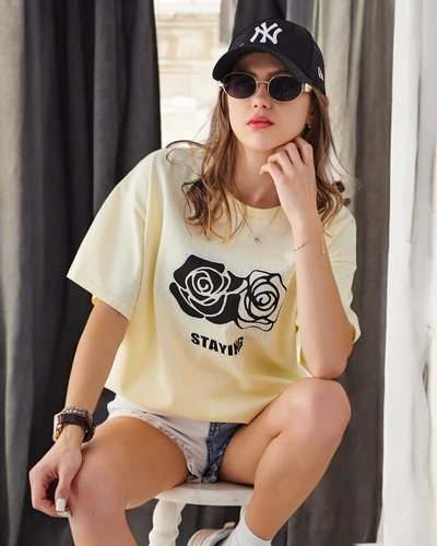 Royalfashion Dámske bavlnené tričko Róža Kvet