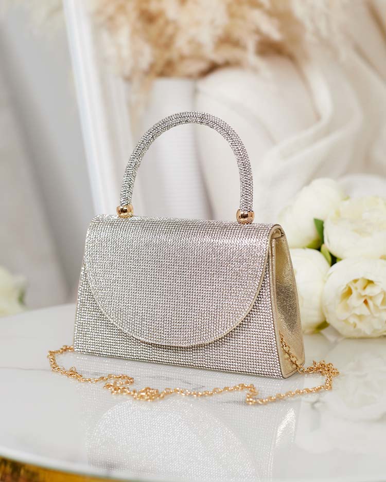 Royalfashion Malá dámska kabelka so zirkónmi