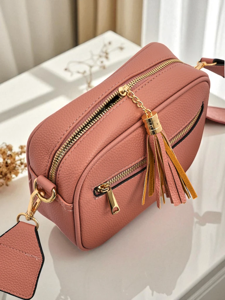 Royalfashion Mala ženska torbica iz eko usnja s pisanim pasom Kovi Lace