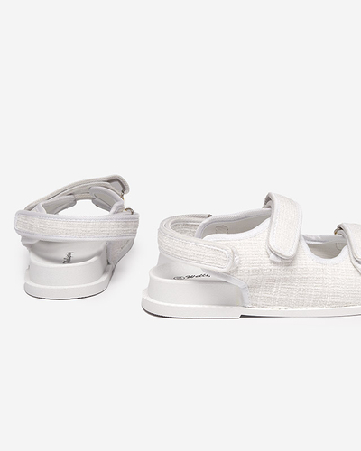 Dámske biele látkové sandále Desotty - Obuv