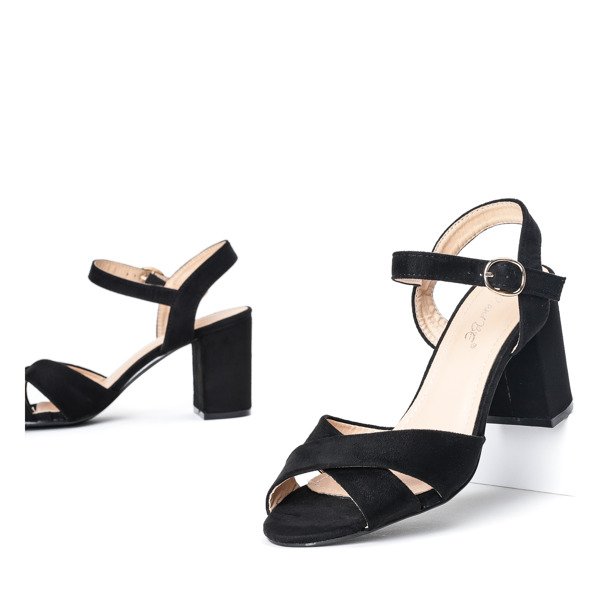 Černé sandály na sloupku Vivina - Obuv 1