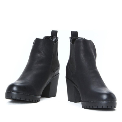 Czarne botki na grubym obcasie Loren - Obuwie