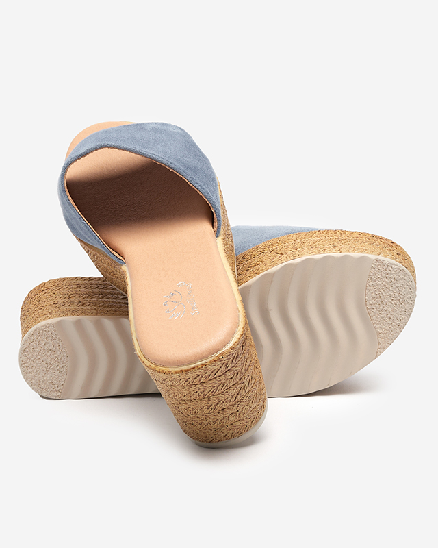 Modré dámske sandále na klinu Bralissa - Obuv