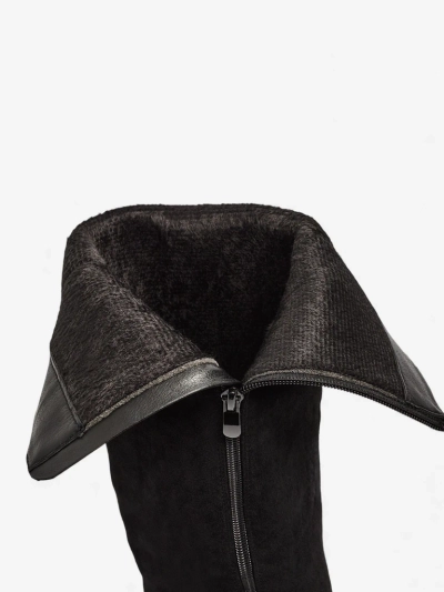 Ženski škornji eko semiš s stebričasto peto Ernala