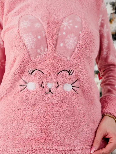 Royalfashion Dámske pyžamo s králikom, polar-like