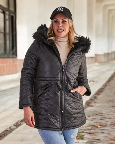Royalfashion Dámska prešívaná bunda v čiernej farbe