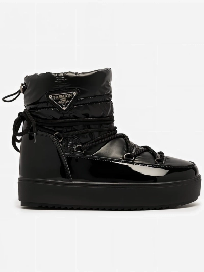 Royalfashion Dámske slip-on čižmy a'la snow boots v čiernej farbe Vevnose