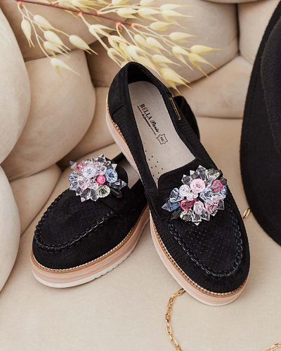 Royalfashion Mokasíny s farebnými kamienkami Restea