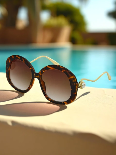 Royalfashion Slnečné okuliare s ozdobnými stranami Glam Shine