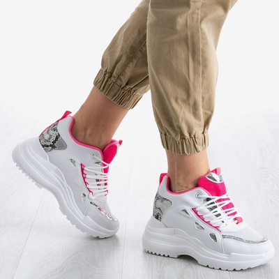 Dámske biele tenisky s hrubou podrážkou Gisela - Obuv