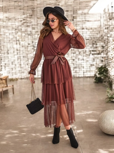 Royalfashion Dlhé šaty pre ženy s volánmi