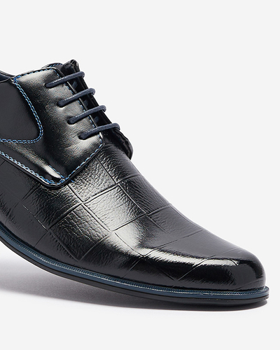 Čierne elegantné pánske poltopánky Elfobs- Obuv