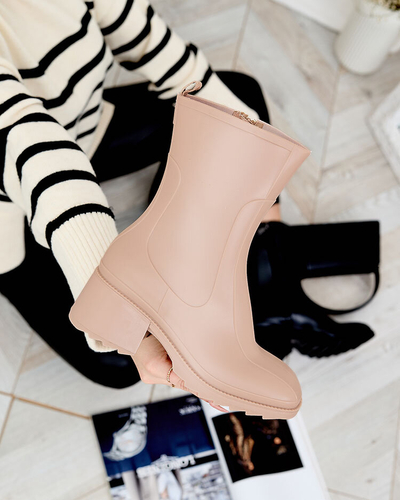 Royalfashion Béžové matné dámske čižmy a'la Tentiris