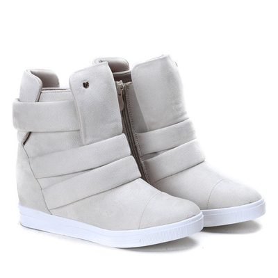 Beżowe sneakersy na krytym koturnie My Little Love- Obuwie