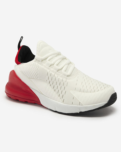 Bielo-červená dámska textilná športová obuv Tayrio- Footwear
