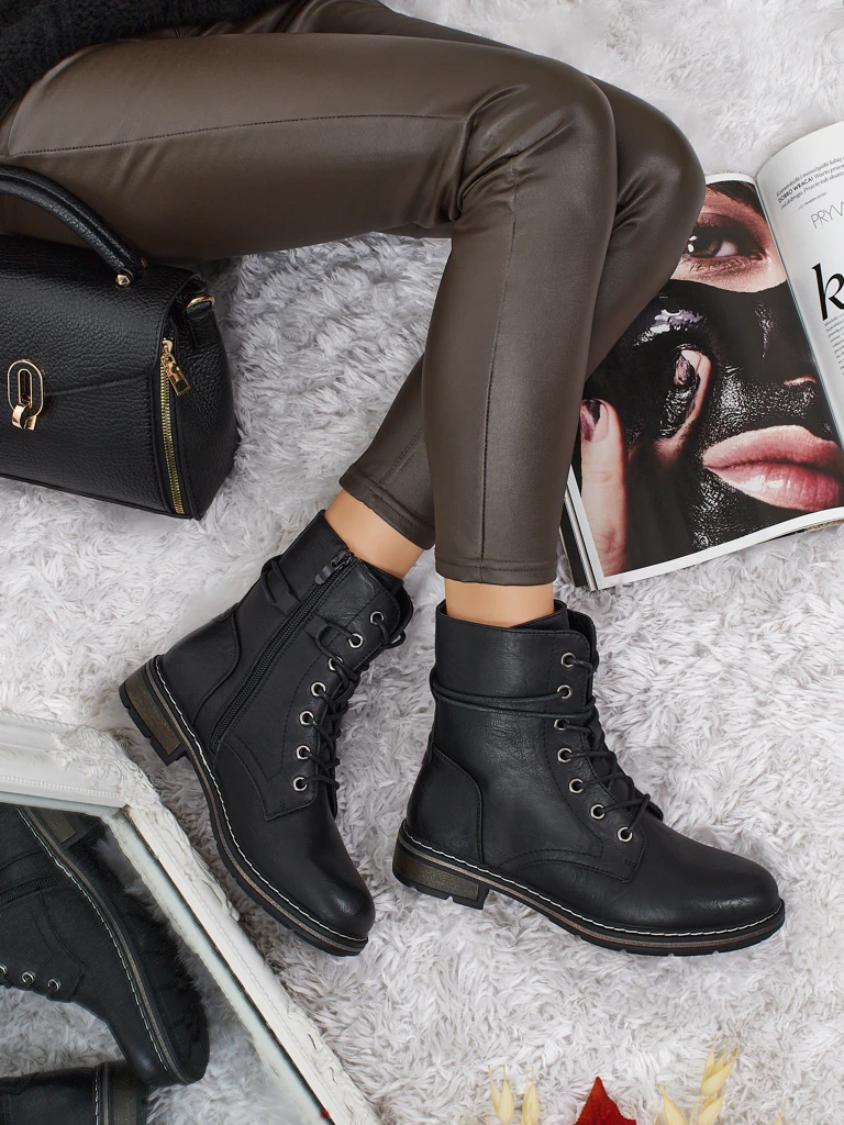 Ženski Gležnarji Luna Črni Sintetični Casual za Jesen