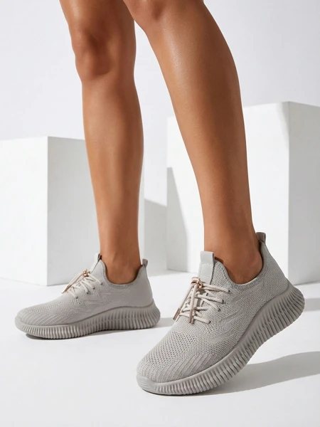 Aurelia Beige Royalfashion – Bež ženske superge tkanina vezalke