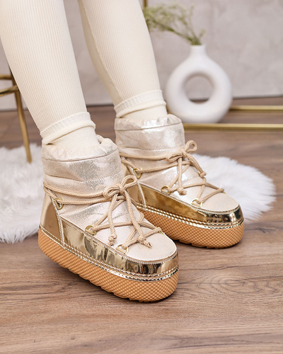 Royalfashion Dámske zlaté šnurovacie snehulky Yevnoie