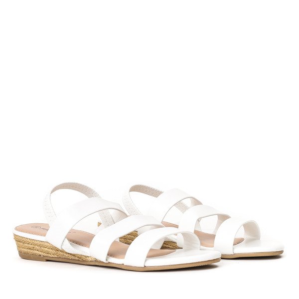 Bílé sandály na nízkém klínu Gracie - Obuv 1