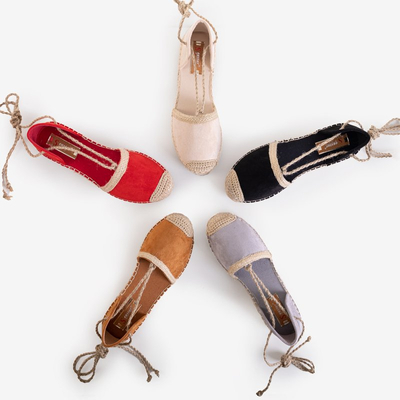 Červené dámske viazané espadrilky Afinita - topánky