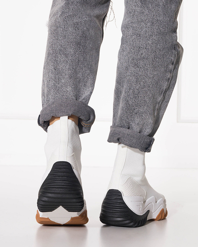 Biele dámske vysoké tenisky na platforme Tenera - obuv