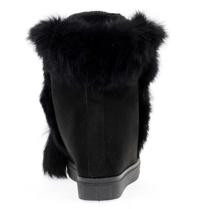 Czarne sneakersy z futerkiem Majolela - Obuwie