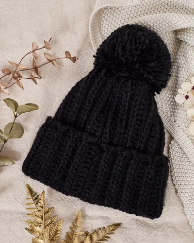 Royalfashion Ženská pletená čiapka s mašľou