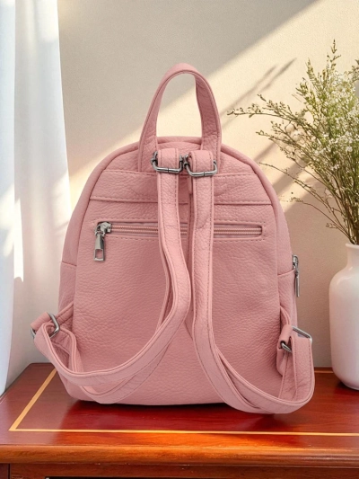 Ženski nahrbtnik Ariadne Rosa Królewska Moda iz ekološkega usnja 25x25 cm