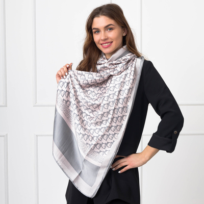 Ružová dámska šatka s potlačou - Doplnky