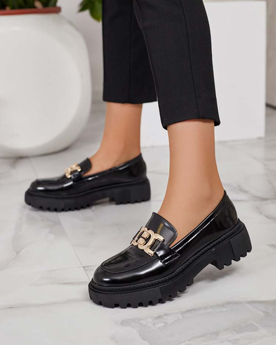 Royalfashion Dámske lakované mokasíny Bevevra