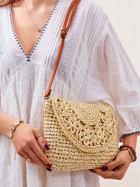 Royalfashion Malá dámska slamená kabelka Sunny Stripes Mini