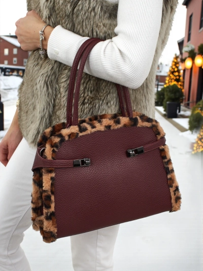 Majhna ženska torbica iz eko usnja s panterjevim vzorcem Panthory