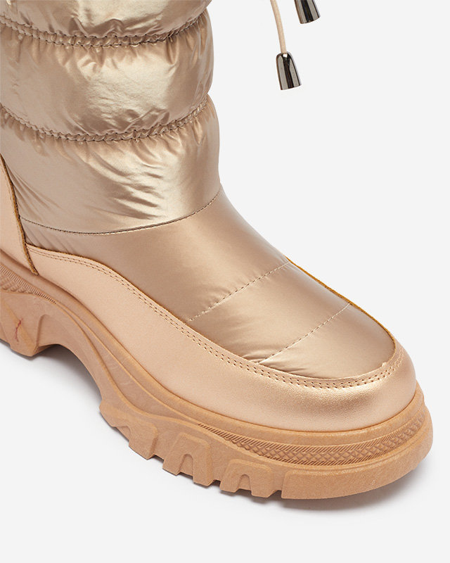 OUTLET Ružovo-zlaté dámske prešívané snehule Dessi - Obuv