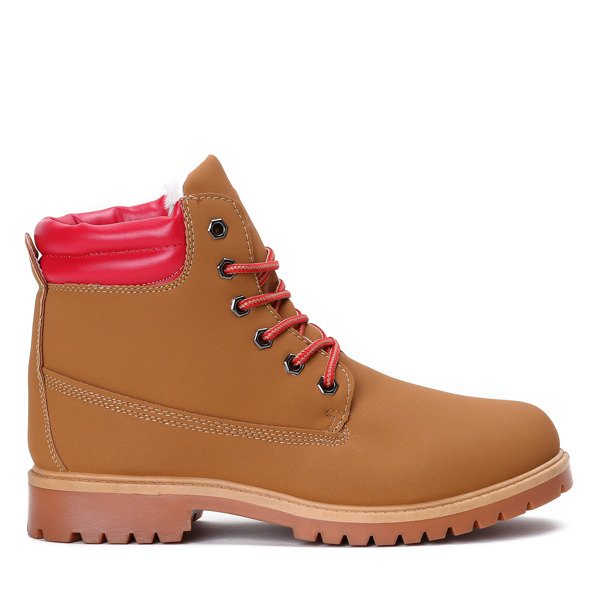 Brązowo-czerwone trapery Juliette - Obuwie