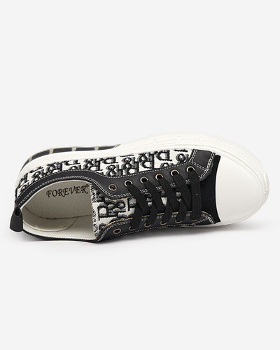 Sneakers Livia v Črno-Beli Barvi s Platformo