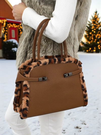 Majhna ženska torbica iz eko usnja s panterjevim vzorcem Panthory