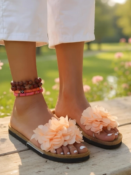 Royalfashion Ženski natikači s cvetlicami Flora Soft